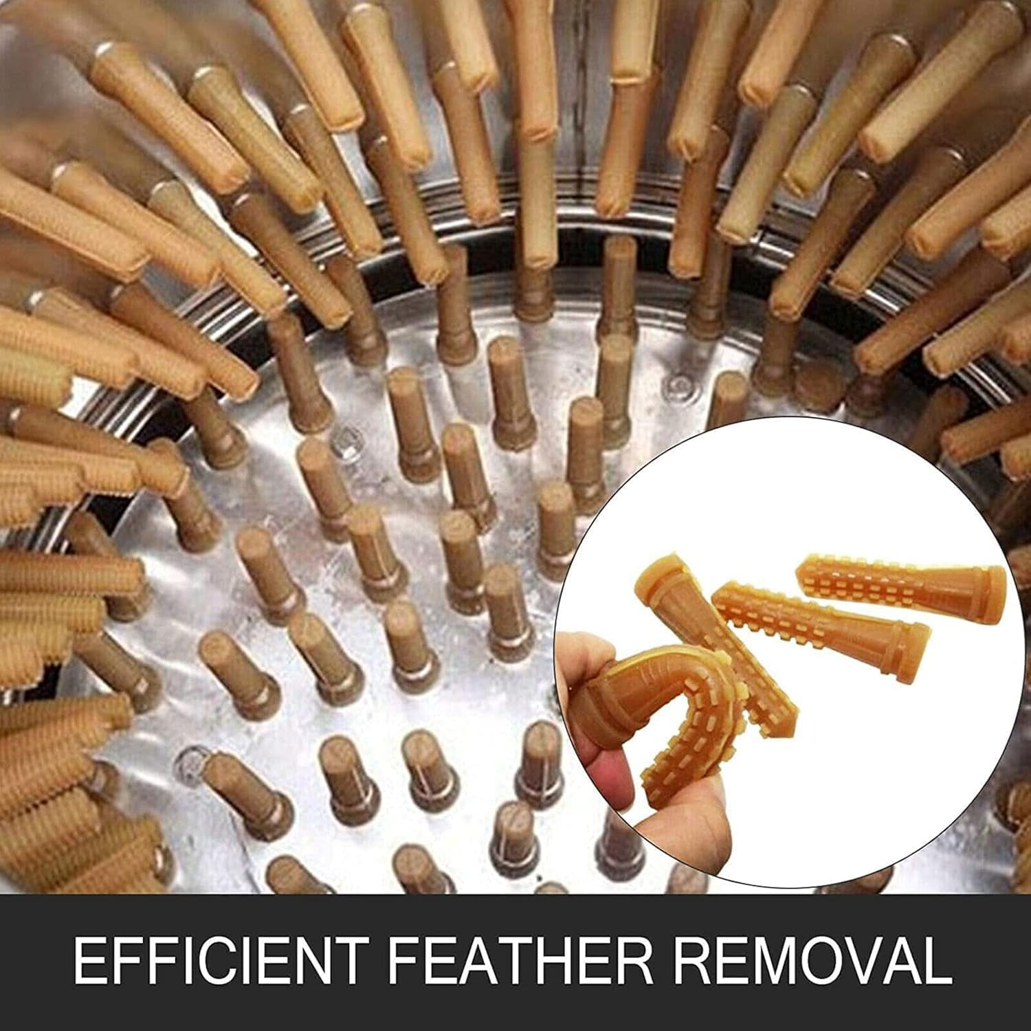 Datingday 20" Chicken Plucker Machine Stainless Steel Poultry Plucker 2HP 1500w 275r/min Automatic Feather Plucking Machine Chicken Turkey Defeathering Machine Equipment