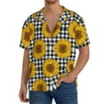 thumbnail image 2 of Picia Sunflowers Men's Linen Shirts Short Sleeve Cuban Beach Shirts Casual Shirts Button Down Shirt for Men Beach Summer Wedding Shirt-3X-Large, 2 of 7