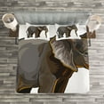 thumbnail image 4 of Ambesonne Animal Quilted Bedspread Set 3 Pcs, Exotic Savannah Creature, Queen Size, Grey, 4 of 4
