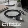 thumbnail image 3 of Powertek Frosty USB-A to USB-C Braided Cable, 6 ft, Black, 3 of 7