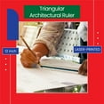 thumbnail image 5 of Triangular Ruler, 12 inch Metal Ruler, Triple Sided Color Coded, Imperial Scale Measurements, Drafting Ruler, Architect Ruler by Better Office Products (1 Pack), 5 of 5