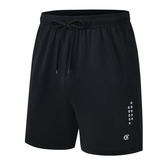 Tyhengta Men's Athletic Shorts Basketball Workout Gym Quick Dry Shorts Lightweight Mesh Running Shorts Tennis Black L