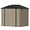 Brown, variant on LiteHaven Outdoor Storage Shed Lockable Metal Garden Shed Steel Anti-Corrosion Storage House with Single Lockable Door for Backyard Outdoor Patio Gray 5'x3'