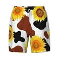thumbnail image 4 of Lsque Mens Swim Trunks Sunflower Cow Pattern - Bathing Suit Compression Liner - Beach Swim Shorts Swimwear - (S-3XL) - Stretch Quick Dry -X-Large, 4 of 9
