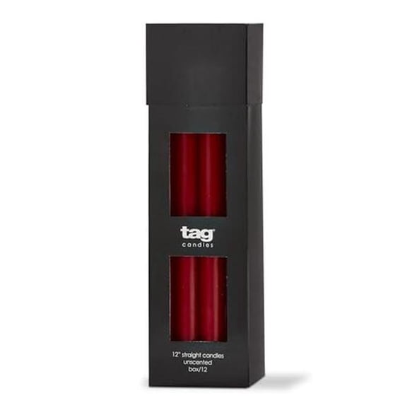 Tag 129663 12 in. Class Candle, Red - Pack of 12