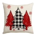 thumbnail image 3 of fundas de almohada de Navidad , funda de almohada de lino rústico para festividades,rojo y blanco, para sofá, sillón, decoración de NavidadA4PCS, 3 of 5