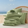 thumbnail image 5 of 7 Pieces Queen Comforter Set, Sage Green Tufted Boho Shabby Chic Bed in a Bag Comforter and Sheet Set, All Season Soft Microfiber Complete Bedding Set (Green, Queen), 5 of 7