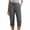 Dark Gray, variant on Bovxnpu Plus Size Pants For Women, Cargo Capris Pants for Women Cropped Trouser, Women Solid Color Pants With Elastic Waist Casual Work Clothes Belt Pockets S
