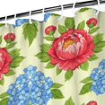 thumbnail image 3 of Pioneer Flower Floral Print Pattern Shower Curtain 72"x84", Bathroom Decorative Shower Curtain Set with 12 Hooks, Waterproof Washable, 3 of 6
