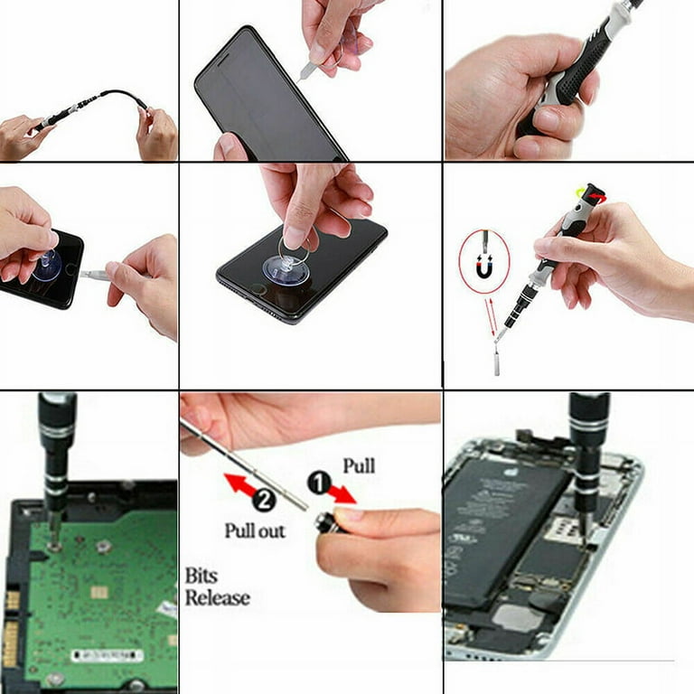 13 in 1 Phone Screen Repair Kit Precision Screwdriver Set Suction Cup Plier