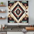 thumbnail image 5 of Boho Brown Teal Red Sheer Curtains 84 Inches Long, Southwestern Geometric Art Vintage Light Filering Curtains, Breathable Simi Curtain Privacy Drapes for Living Room Bedroom Window Treatment, 5 of 9