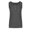 thumbnail image 5 of Drses Women's Sleeveless Henley Tank Tops Ribbed V Neck Button Down T Shirts Summer Slim Fit Tee Tops, 5 of 6