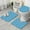 Blue Cartoon Unicorn-1, variant on Black Cartoon Colorful Unicorn Pattern Bathroom Rugs Sets 3 Piece,Toilet Cover Set,Absorbent Non Slip Bathroom Mats Sets with U-Shaped Contour Rug Toilet Rug Set