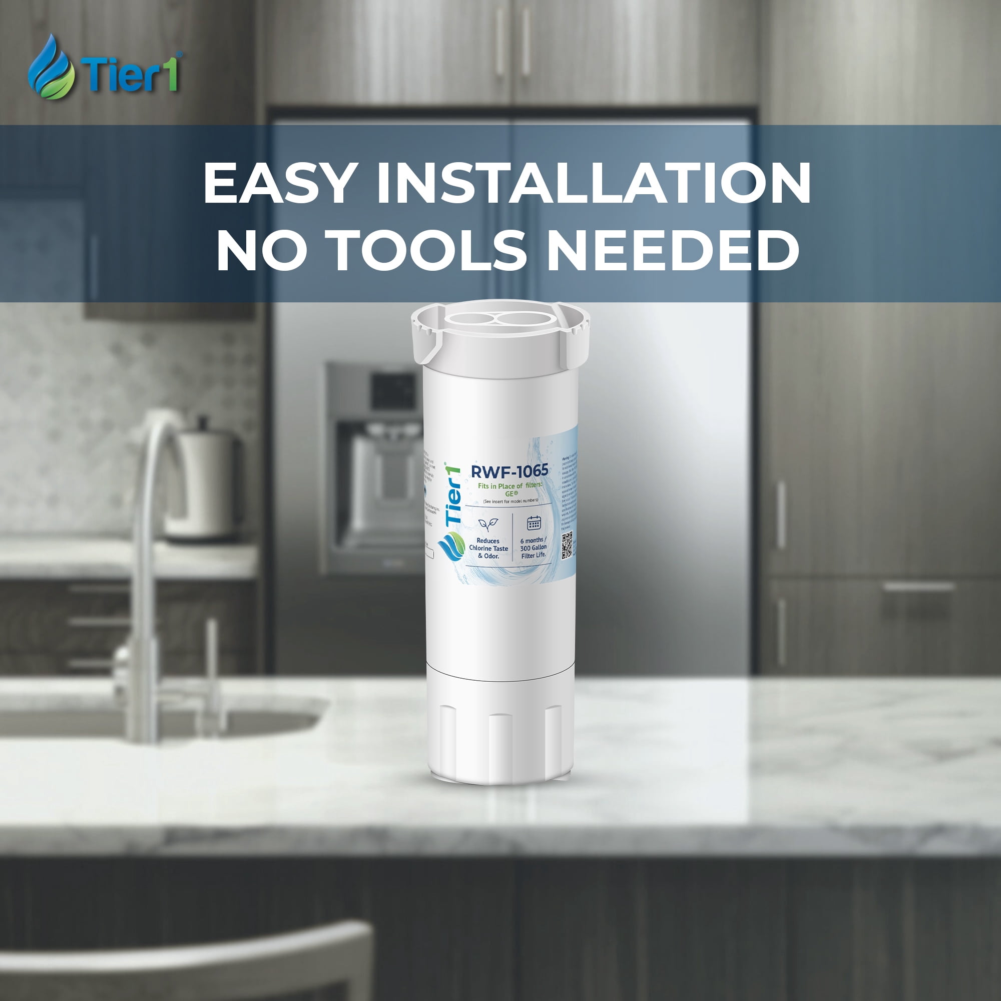 Tier1 XWF Refrigerator Water Filter 3-pk | Replacement for GE XWF, WR17X30702, GBE21, GDE21, GDE25, GFE24, GFE26, GNE21, Fridge Filter