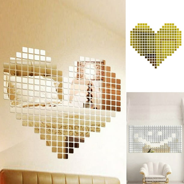 100pack Silver Gold Wall Stickers 3d Mirror Mosaic Adhesive Tile Removable Decal Home Decor 100pcs 5x5cm Com - Gold Mirror Wall Decals 100pack Silver Gold Wall Stickers 3d Mirror Mosaic Adhesive Tile Removable Decal Home Decor 100pcs 5x5cm Com - Gold Mirror Wall Decals