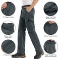 thumbnail image 4 of liyiyiyia Hiking Pants Mens Zip Off Cargo Pants Convertible Fishing Pant Outdoor Safari Work Trousers with Belt, 4 of 9