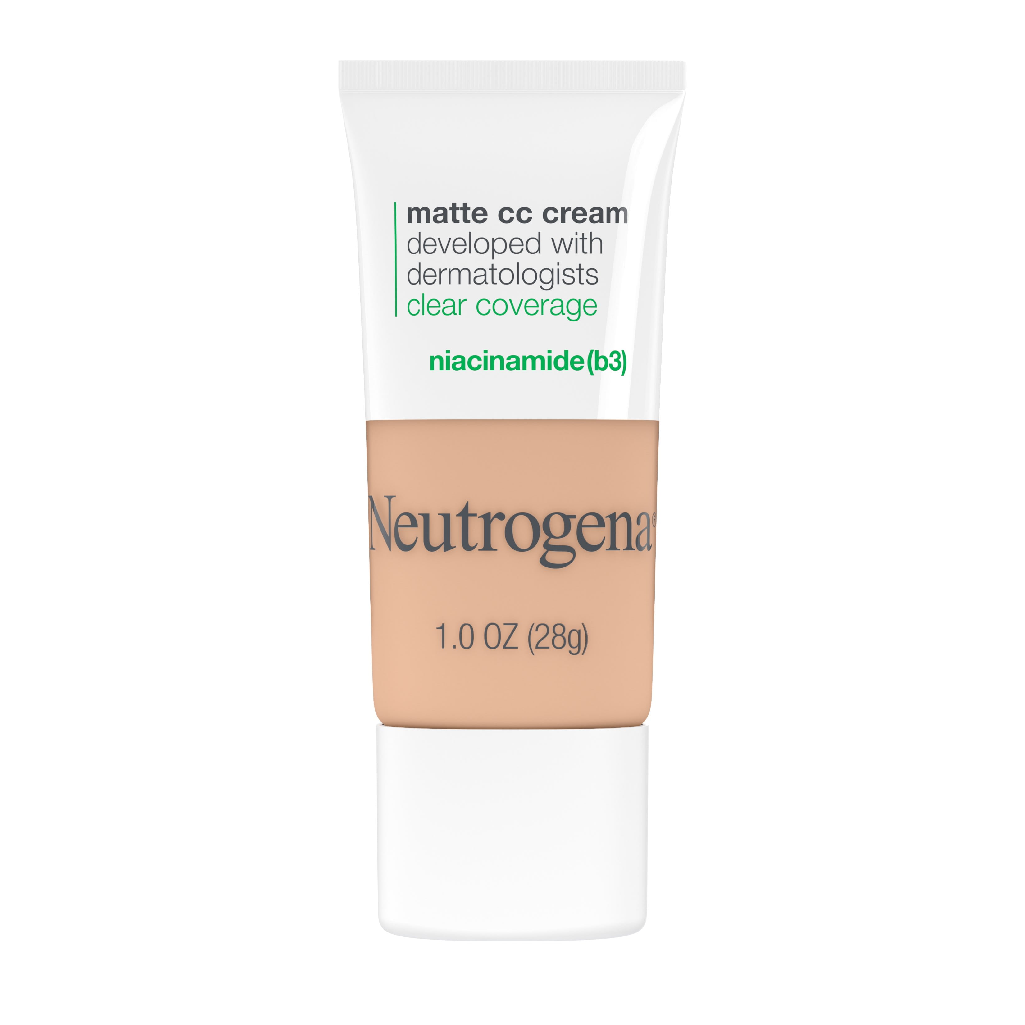 Neutrogena Clear Coverage Flawless Matte CC Cream, Warm Peach, 1 oz
