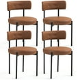 thumbnail image 2 of Homhum Mid-Century Modern Dining Chairs Set of 4, Upholstered Boucle Chairs, Indoor, Brown/Black, 2 of 7