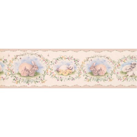Retro Rabbit Duck Sheep Beige Animal Wallpaper Border Vintage Design Roll 15 X 7 Walmart Canada