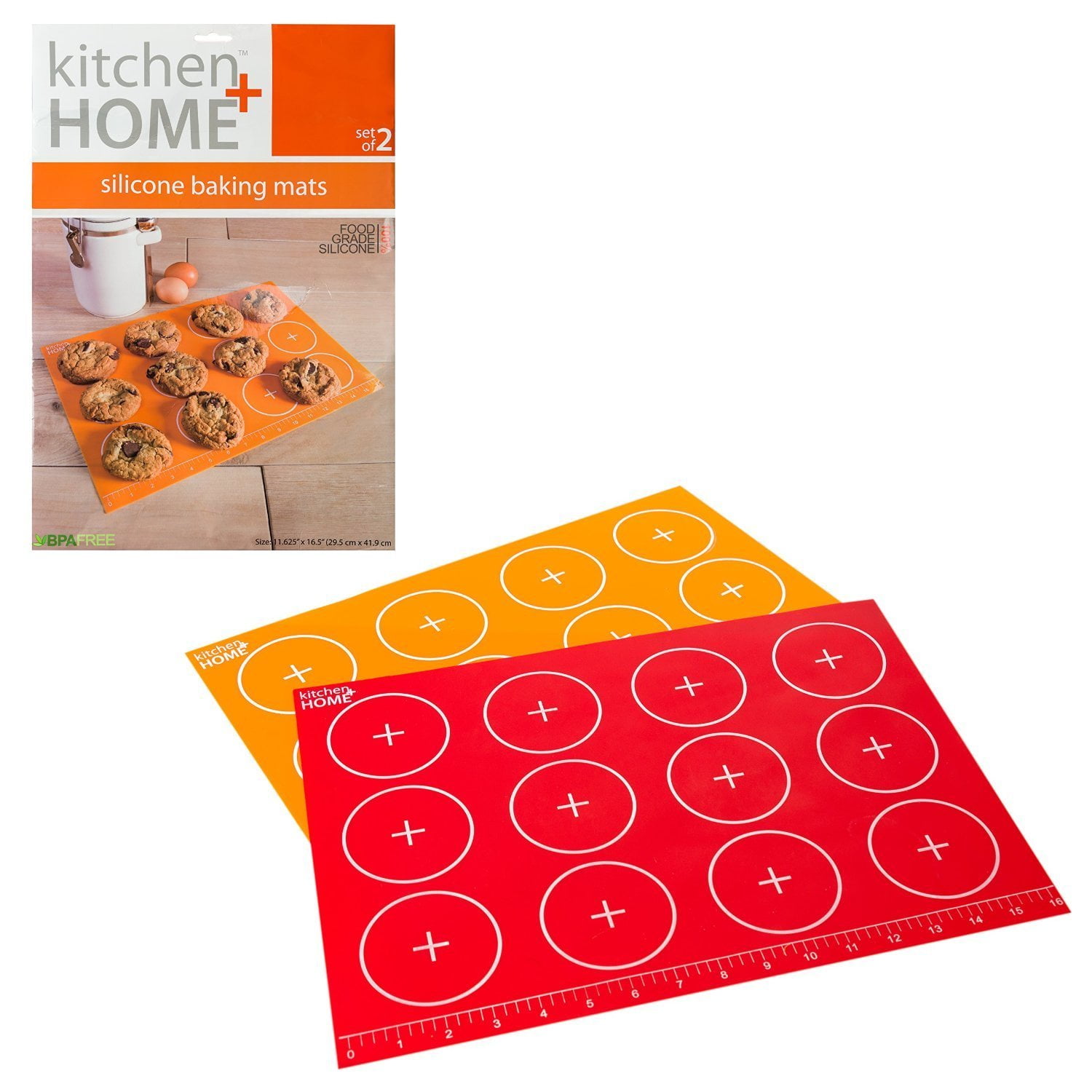 Kitchen + Home Silicone Baking Mats Set of 2 Nonstick, BPA Free Food