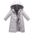 thumbnail image 6 of XBASW Kids Baby Long down Coat Hooded Puffer Jacket Toddler Fall Winter Unisex Solid Color Warm Outerwear 3-11T, 6 of 8