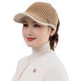 thumbnail image 1 of Casquette de Baseball d'Hiver Tricotée Mode Extensible Chapeau à Visière Chapeau de Sport, 1 of 10