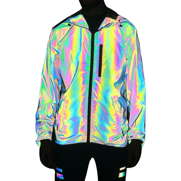 Chaqueta reflectante Wosawe para hombre y mujer resistente al viento repelente al agua color Gris Talla M/L/XL/XXL
