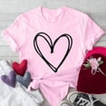 thumbnail image 2 of hotojiny Valentine Shirts for Women Heart Print Fashion Summer T Shirt Casual Short Sleeve Crewneck Tops Valentines Gift, 2 of 4