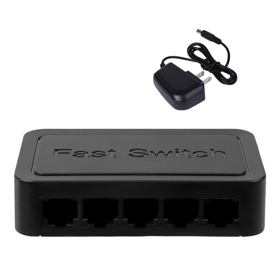 LeeQinersw 5 Port Gigabit Ethernet Attachments Mini Network Switch for Dormitory Office Black