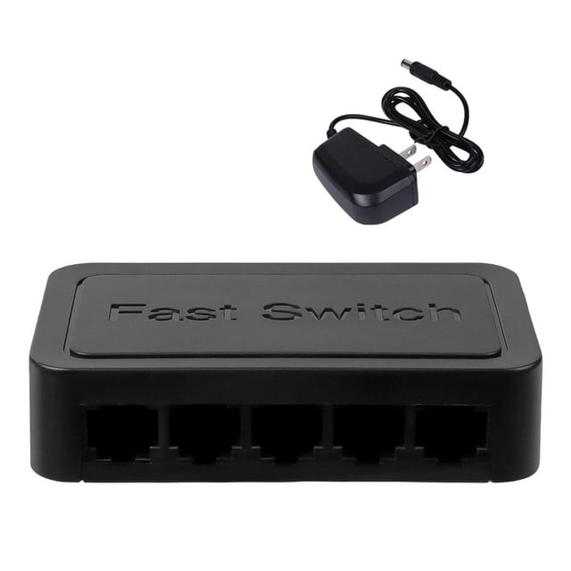 Miulika 5 Port Gigabit Ethernet Accessoires Mini Commutateur Réseau pour Dortoir Bureau Noir