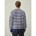 thumbnail image 2 of Men's Striped Long Sleeve Knit Polo Sweater, Casual Retro Pullover Top, 2 of 5