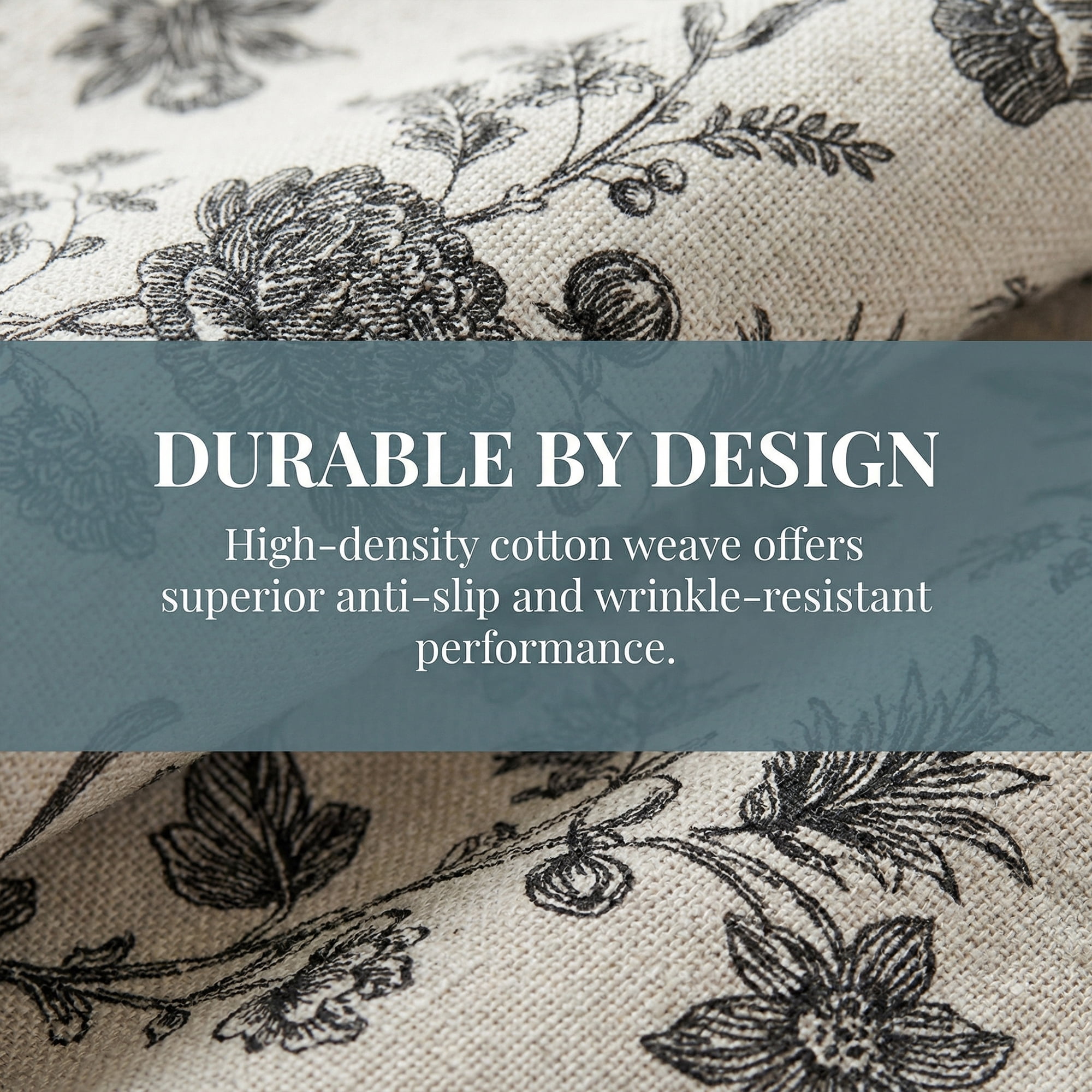 Unique Bargains Birthday Decorations Long Cotton Kitchen Runner Black 11.8x63in