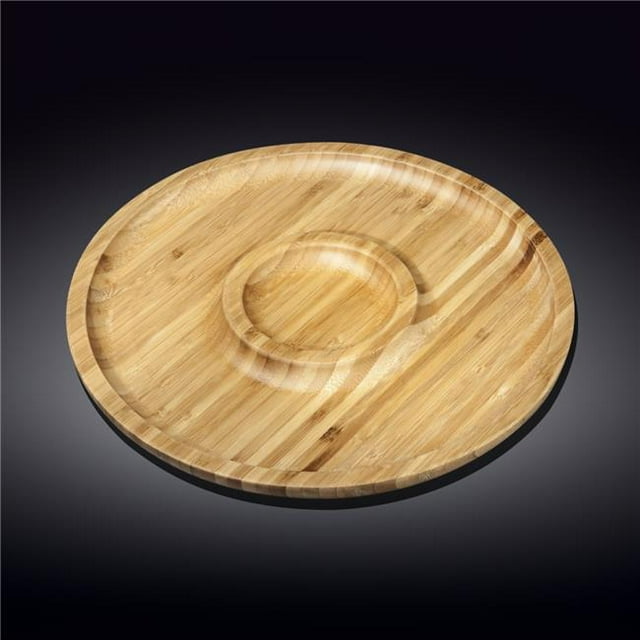 Wilmax WL-771048-A Assiette de 2 Sections en Bambou de 12 Po - Pack de 24