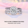 thumbnail image 5 of HomeKingdee 2 Pcs Adjustable Open Moissanite Snowflake Engagement Rings Set - Plated Simulation Zircon Diamond Rings for Women for Parties Banquets Gifts, 5 of 5