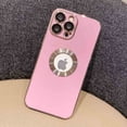 thumbnail image 6 of Cute for iPhone 13 Pro Max 6.7-inch Case with Gold Logo Circle,Plating Shockproof Protective Soft Silicone Back Cover Cases with Clear Acrylic Camera Lens Protector(Purple), 6 of 9