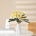 thumbnail image 3 of ddioayh Artificial Flower Realistic Silk Daffodil with Green Leaves Faux Table Centerpiece Lifelike Spring Decor 1 Piece for Home Wedding Decoration, 3 of 6