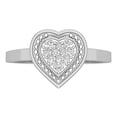 thumbnail image 2 of Dazzlingrock Collection Round White Diamond Heart Promise Ring for Women (0.10 ctw, Color I-J, Clarity I2-I3) in 10K White Gold, Size 9.5, 2 of 6