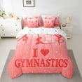 thumbnail image 2 of Castle Fairy Dance Gymnastics Girl 7-Piece Twin Bedding Sets,Sparkling Sequin Bedding Comforter Set,Red White Breathable Sheet Sets,Ultra Soft Home Decor, 2 of 8