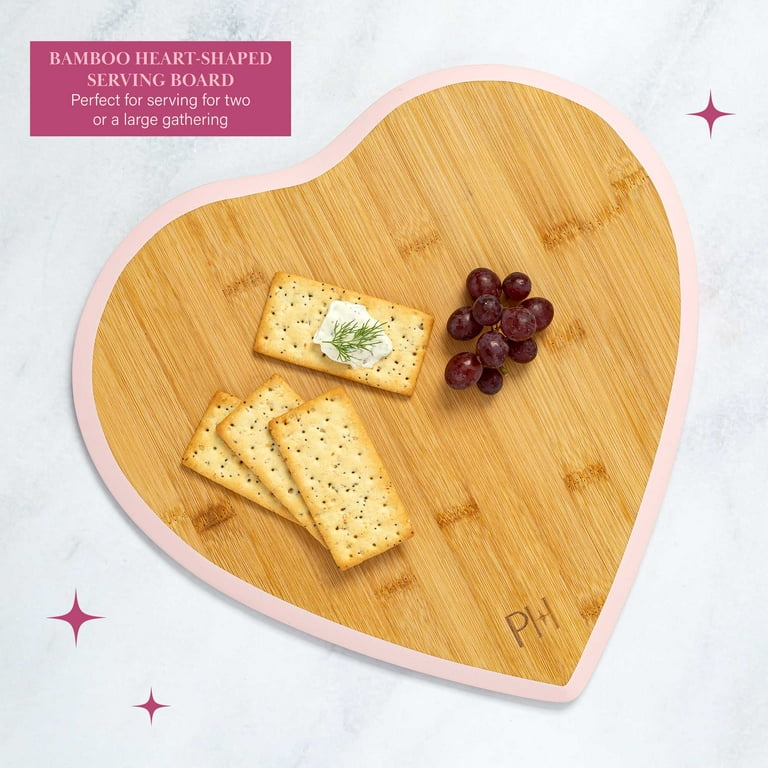 Paris Hilton 6-Piece Bamboo Heart Charcuterie Board and Serving