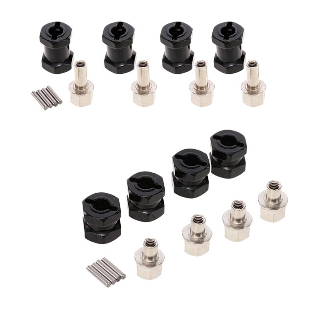8x buje de rueda hexagonal 12 \ u0026 combinador de extensión de buje de 15 mm para 1/10 RC Axial SCX10 HPI Baoblaze Adaptador extendido hexagonal de cubo