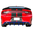 thumbnail image 4 of Ikon Motorsports Compatible with 15-23 Dodge Charger SRT V2 Style Rear Diffuser with Blue Reflective Tape, 4 of 9