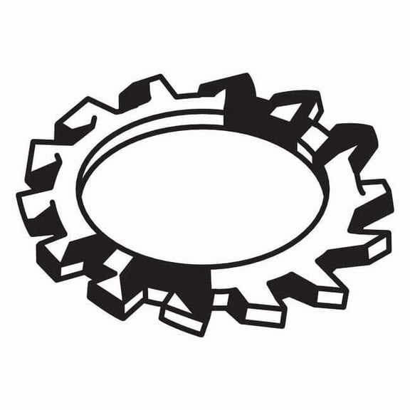 External Tooth Lock Washer, For Screw Size #8 Steel, Zinc Plated Finish, 100 PK