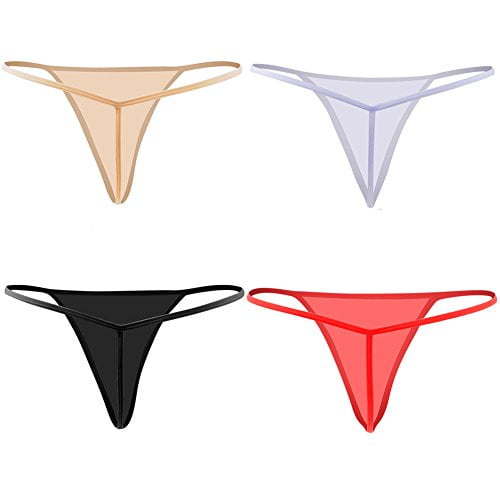 Closecret Lingerie Women Low Rise T-string Multi Pack Vary Color T-back Thong Panties 