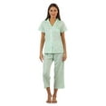 thumbnail image 1 of Casual Nights Lace Trim Women's Short Sleeve Capri Pajama Set, 1 of 2