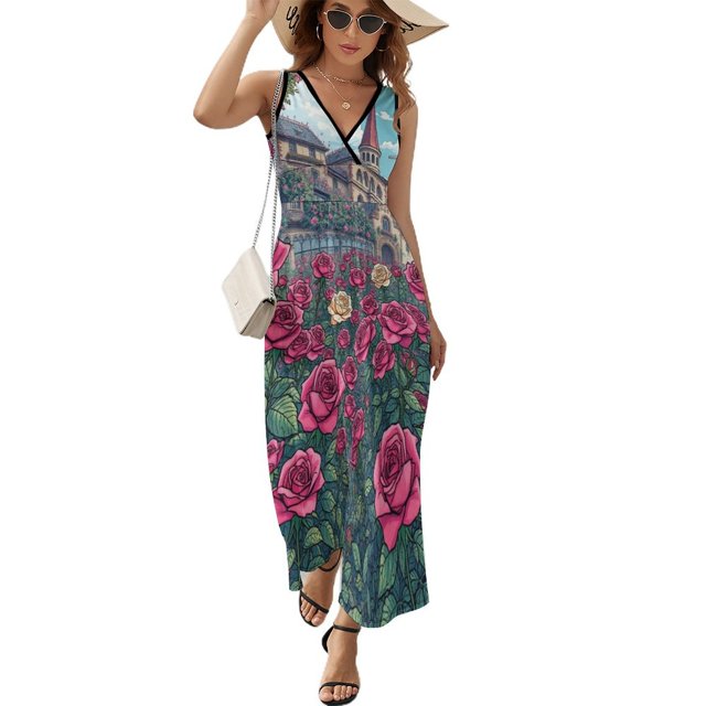 Rose Vestido Sin Mangas Para Mujer, Traje De, Ropa De Cumpleaños, Verano
