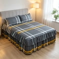 thumbnail image 1 of Bed Skirt Set Ruffled Design Polyester Fabric with Elastic Fit Hide Storage for Bedroom Decor, 1 of 9