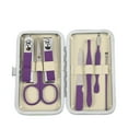 thumbnail image 5 of Unique Bargains 1 Set Manicure Nail Clippers Stainless Steel Manicure Kit 7 in 1 Manicure Pedicure Care Tools Purple, 5 of 7