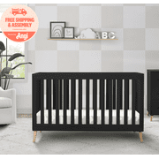 Delta Children Essex 4-in-1 Convertible Baby Crib - Greenguard Gold Certified, Ebony/Natural