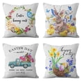 thumbnail image 5 of JeashCHAT Easter Pillow Covers 18x18 Easter Pillow Cases Rabbit Bunny Egg Hunt Patterns Decor Easter Decorations for The Home Throw Pillows Cover, 5 of 6