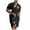 Black, variant on DPTALR Men Hawaiian Short Sleeve Beach Stand-up Collar Shirt Printed Summer Casual Shirts Suit